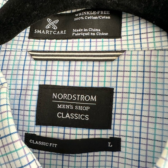 Nordstrom Men Button Down Shirt Size L Short Sleeve - Picture 2 of 3